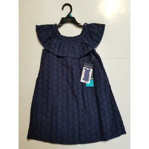 Nautica Girls Navy Cotton Eyelet Dress 3T